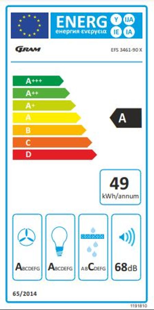 Gram ventilator rustfritt stål 60 cm EFS 3461-90 X 