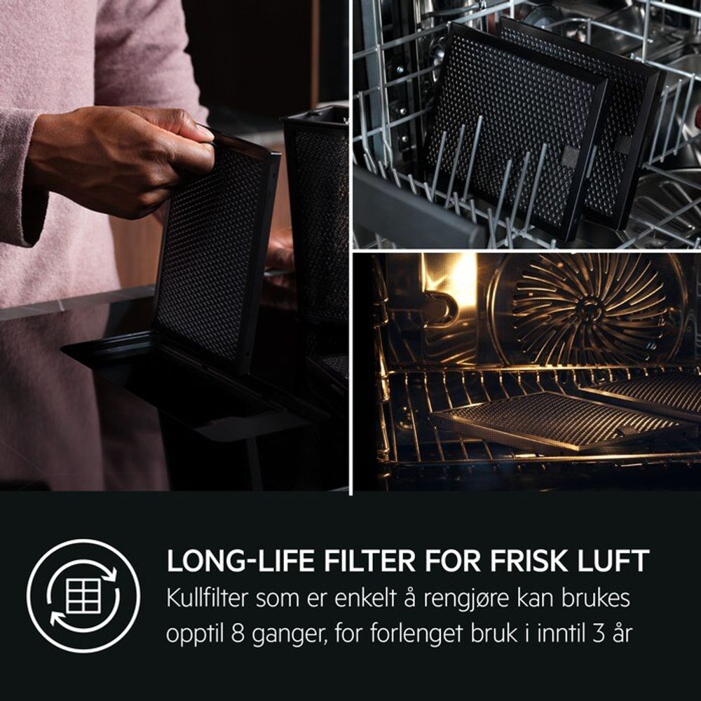 Aeg induksjonstopp med integrert ventilator 70 cm TCH74B01CB