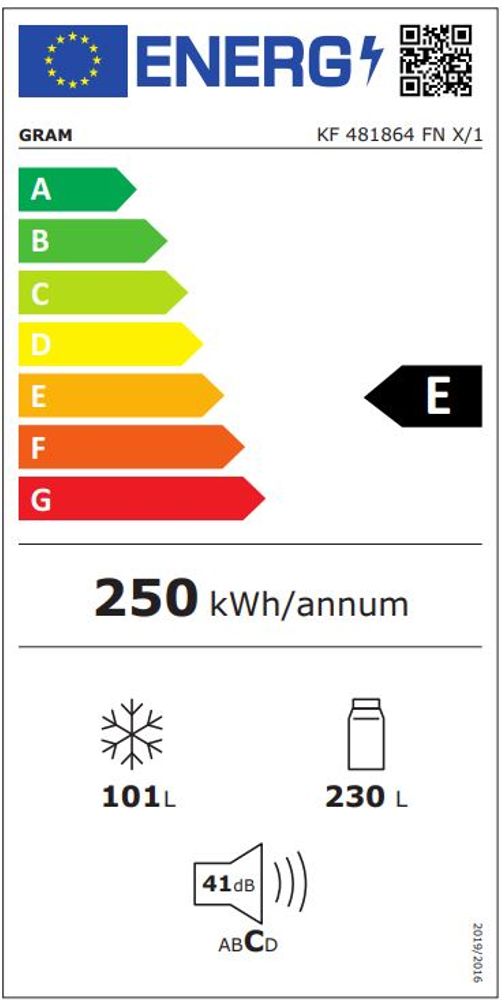 Gram kombiskap 186 cm stål KF 481864 FN X/1 