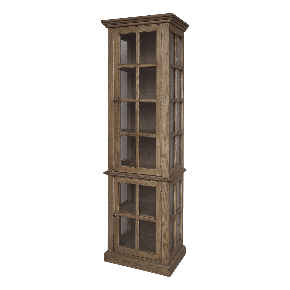 Marseille Vitrineskap i natur med 2 dører og hyller