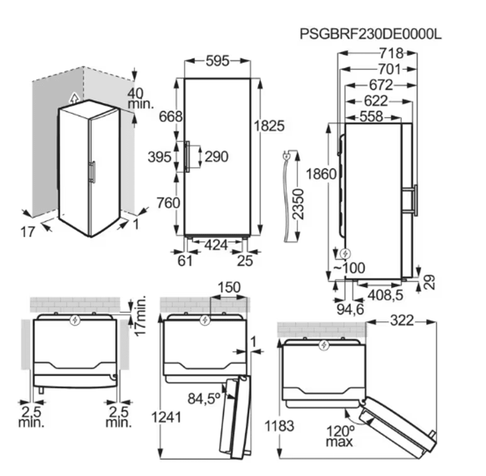Electrolux 600 kjøleskap vifte hvit 186 cm ERS3DE39W  
