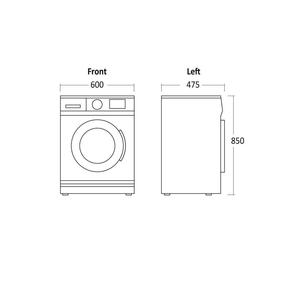 Scandomestic vaskemaskin hvit 8kg 60 cm WMF3408WA