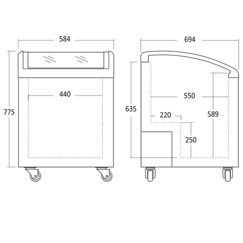 Scandomestic iskrem fryseboks i hvit 137 L IC155D