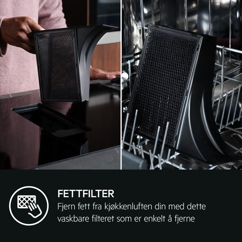 Aeg induksjonstopp med integrert ventilator 70 cm TCH74B01CB