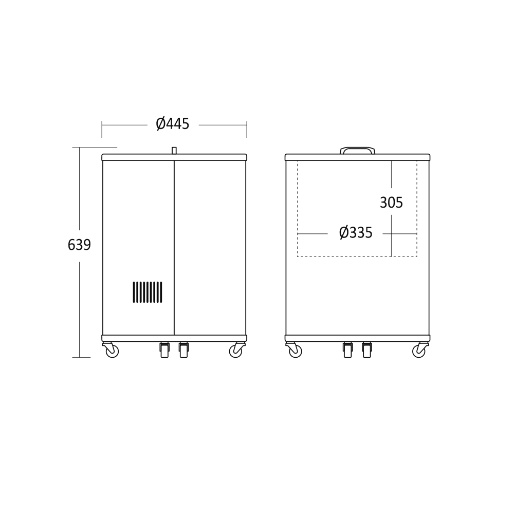 Scandomestic tønnekjøler 64 cm sort CC30BC