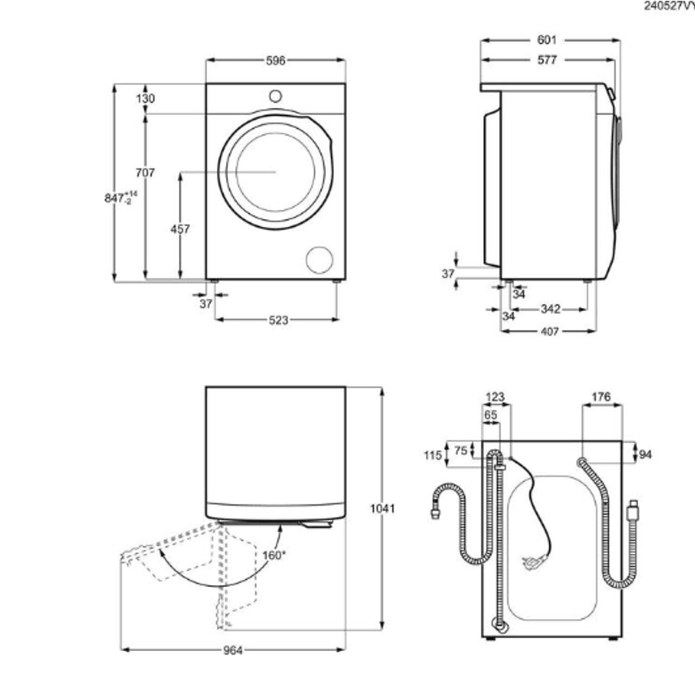 AEG vaskemaskin 8 kg 1400 o/min LR724O84N 