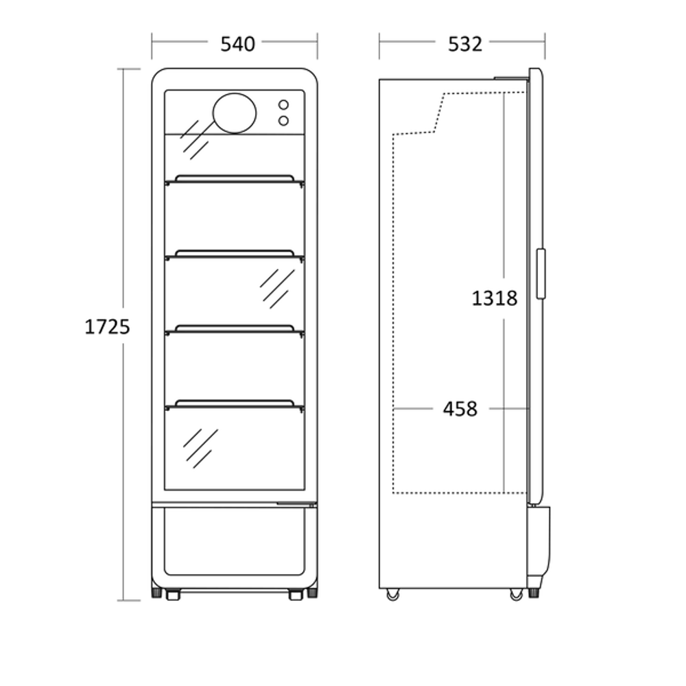 Scandomestic displaykjøleskap DC280BD svart 172cm