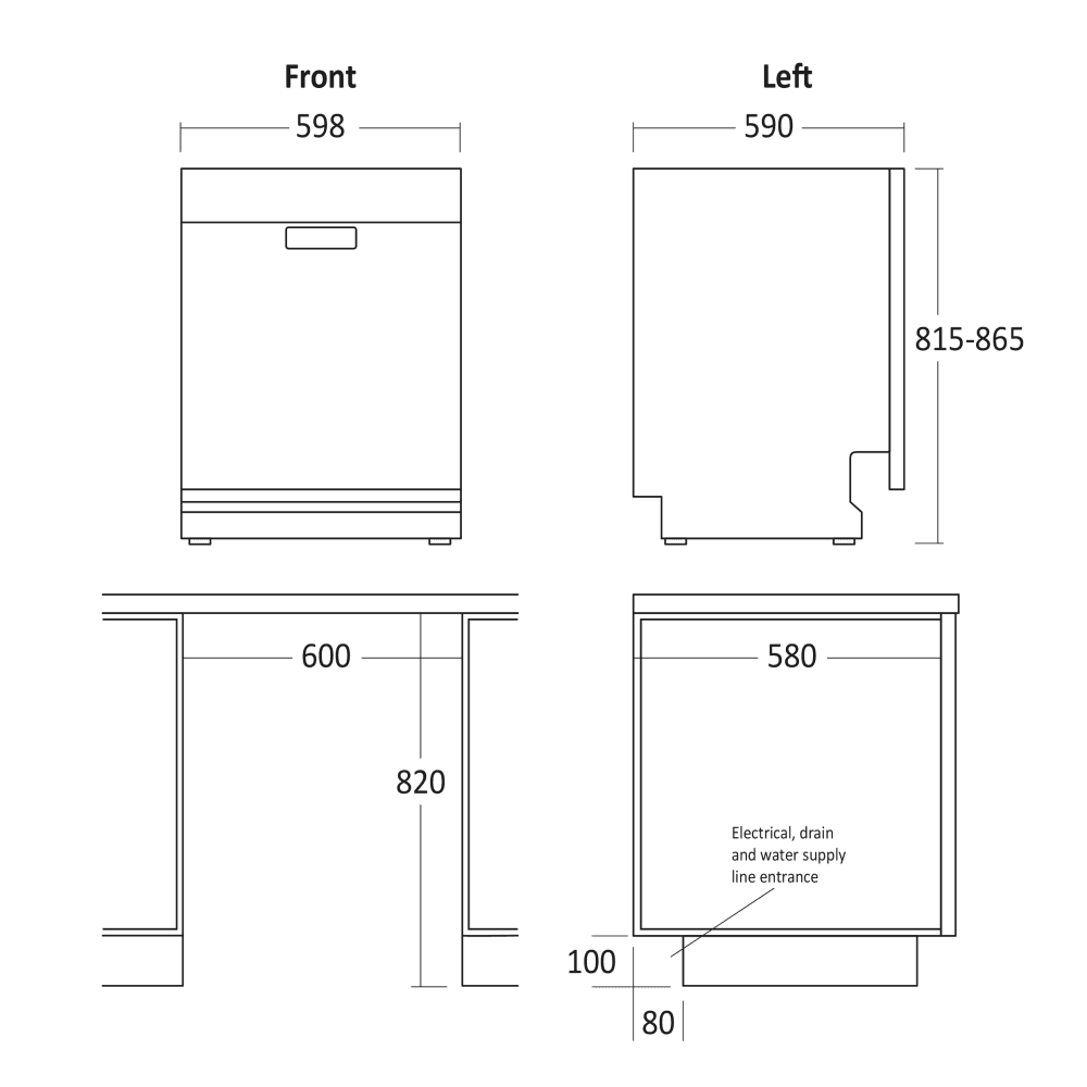 Scandomestic integrert oppvaskmaskin stål 60 cm DWB1442XC