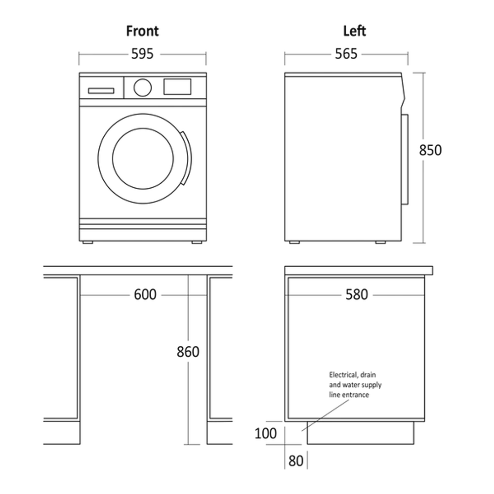 Scandomestic vaskemaskin i hvit 1400 omdr 8 kg WAH 2908 W