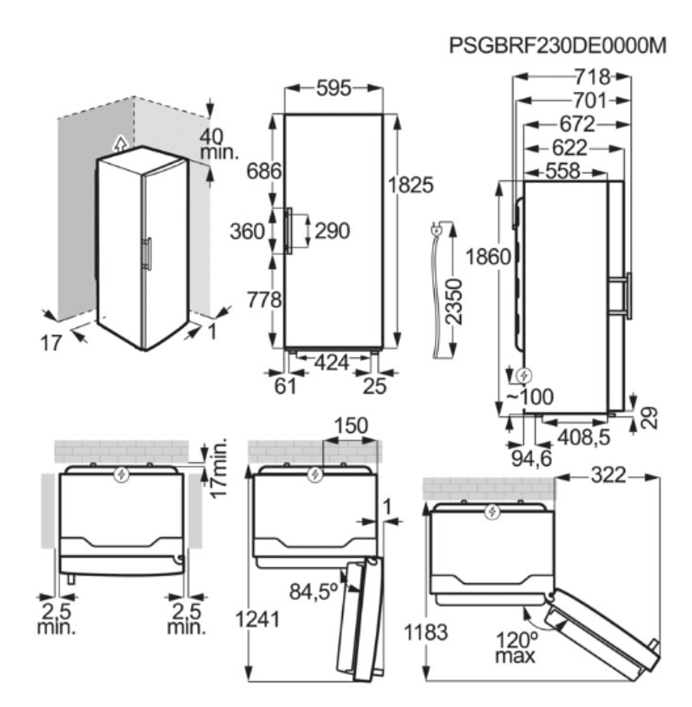 AEG kjøleskap sort 186 cm ORK8M391DL 