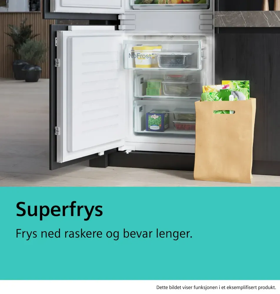 Siemens frittstående kombiskap 203 cm stål KG49NAICT