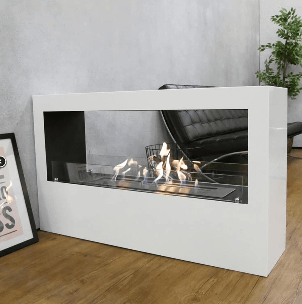 Scandiflames Lansing hvit frittstående biopeis 120 cm 