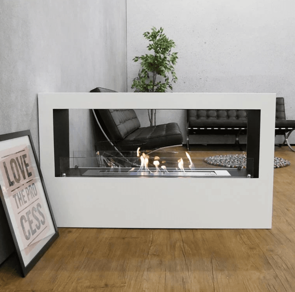 Scandiflames Lansing hvit frittstående biopeis 120 cm 